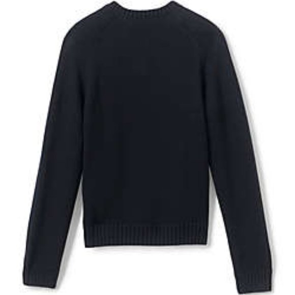 Lands' End Men's School Uniform Cotton Modal V-neck Sweater, Black, F9, NWT - Picture 2 of 2